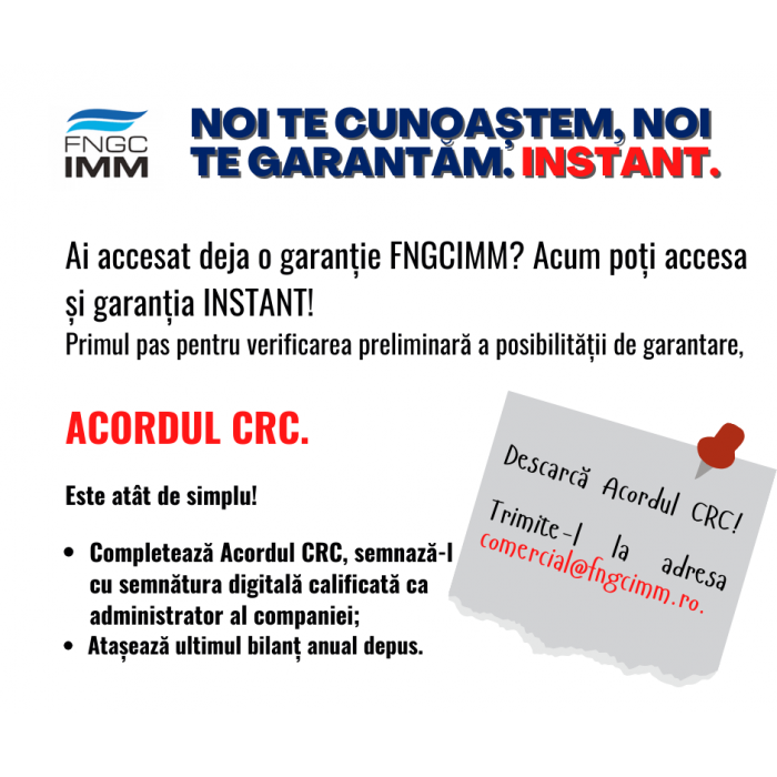 INSTANT IMM– produsul de garantare pentru clienții FNGCIMM 