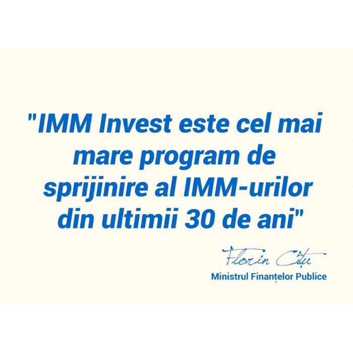 Aplicatia pentru inscrierea in Programul IMM INVEST Romania va fi deschisa pentru IMM-uri in data de 28.04.2020, ora 9.00